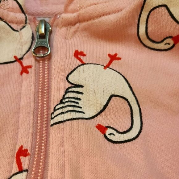 Hanna Andersson Pink Swan Zip Hoodie - Picture 2 of 5